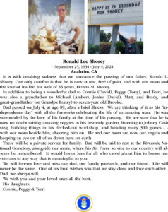 Shorey Obituary