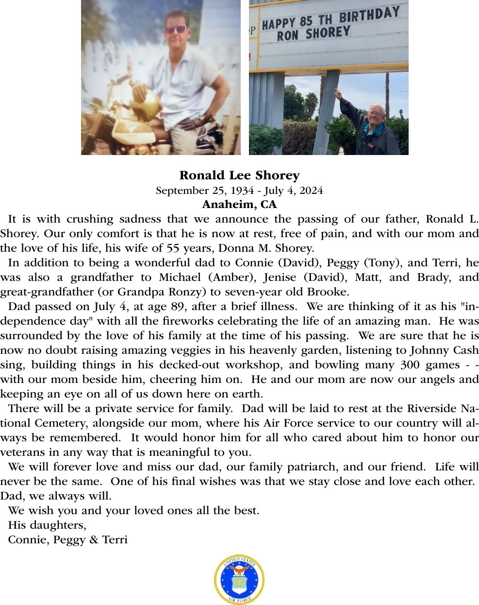 Shorey Obituary